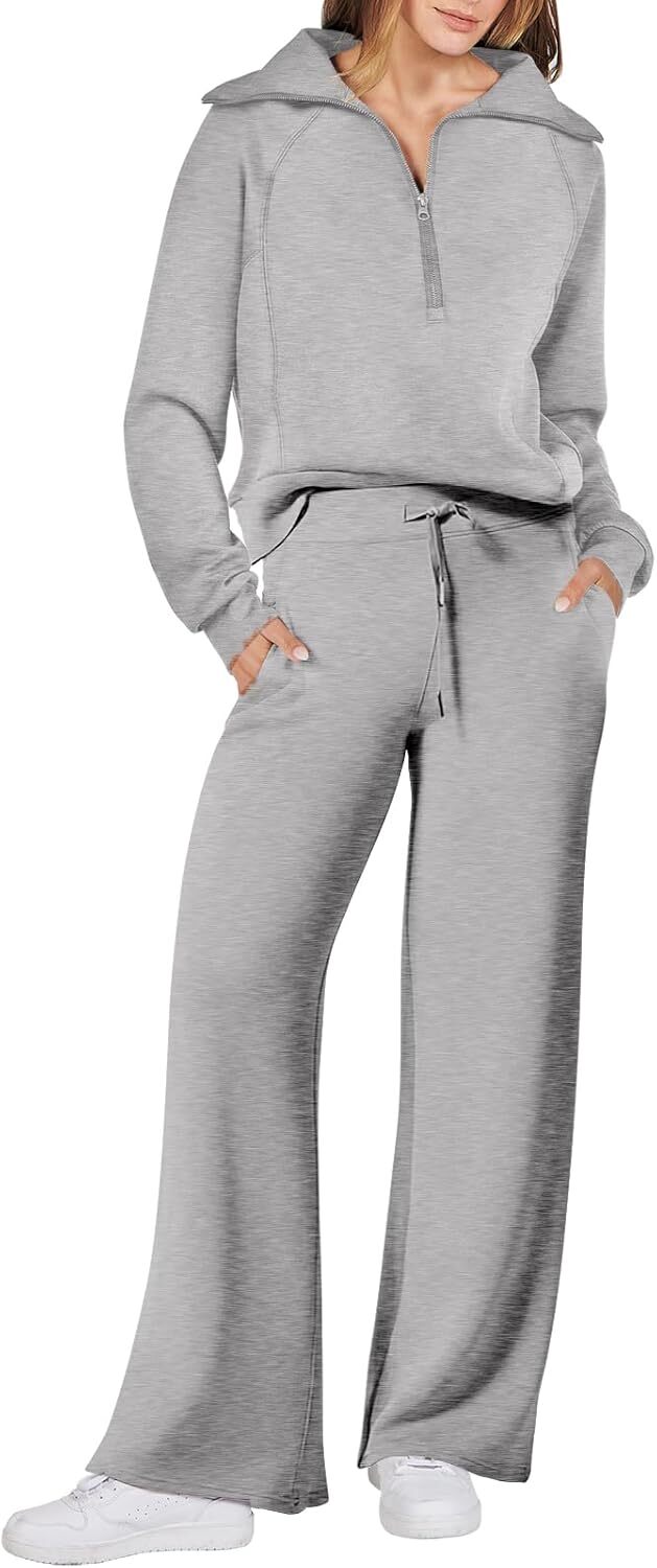Women 2 Piece Outfits Sweatsuit Oversized Sweatshirt Sweatpants Tracksuit Sweat Lounge Matching Set