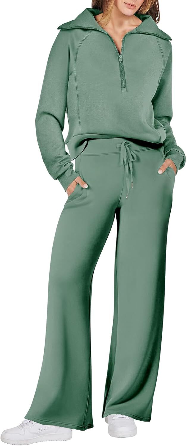 Women 2 Piece Outfits Sweatsuit Oversized Sweatshirt Sweatpants Tracksuit Sweat Lounge Matching Set