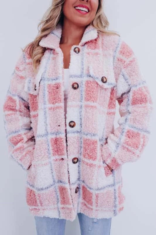 Women's Teddy Plaid Wool Jacket
