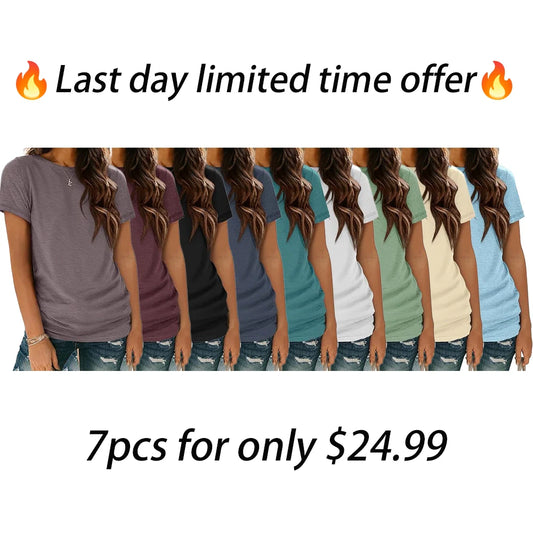 Womens T Shirt Summer Tops Short Sleeve Fashion Basic Casual Oversized Beach Vacation Clothes 2025 Trendy