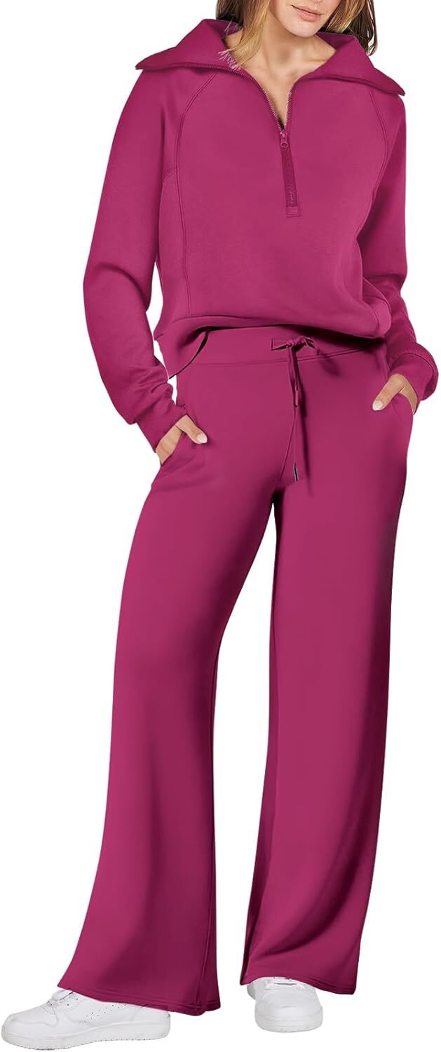 Women 2 Piece Outfits Sweatsuit Oversized Sweatshirt Sweatpants Tracksuit Sweat Lounge Matching Set