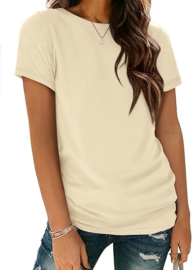 Womens T Shirt Summer Tops Short Sleeve Fashion Basic Casual Oversized Beach Vacation Clothes 2025 Trendy