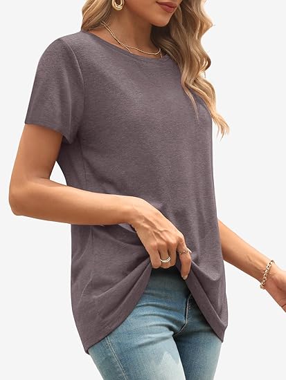 Womens T Shirt Summer Tops Short Sleeve Fashion Basic Casual Oversized Beach Vacation Clothes 2025 Trendy