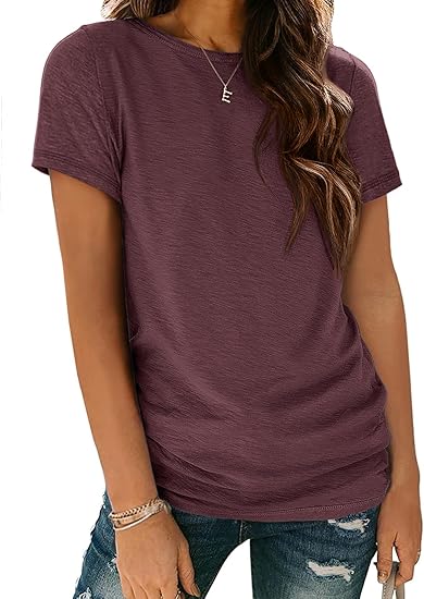 Womens T Shirt Summer Tops Short Sleeve Fashion Basic Casual Oversized Beach Vacation Clothes 2025 Trendy