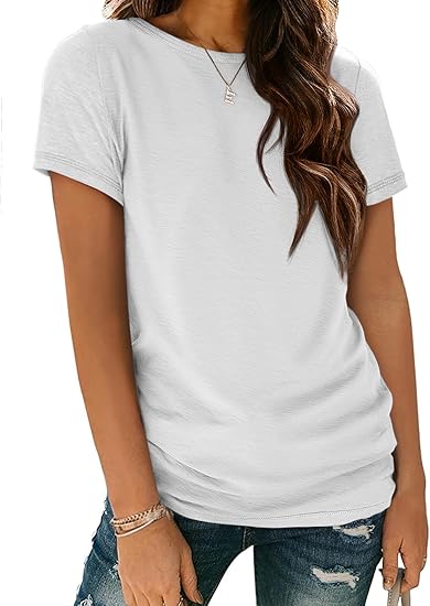 Womens T Shirt Summer Tops Short Sleeve Fashion Basic Casual Oversized Beach Vacation Clothes 2025 Trendy