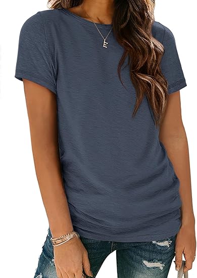 Womens T Shirt Summer Tops Short Sleeve Fashion Basic Casual Oversized Beach Vacation Clothes 2025 Trendy