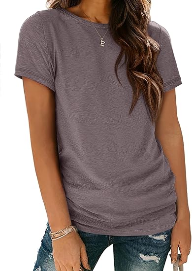 Womens T Shirt Summer Tops Short Sleeve Fashion Basic Casual Oversized Beach Vacation Clothes 2025 Trendy