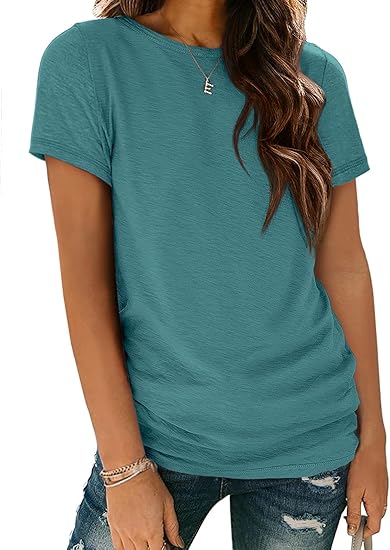 Womens T Shirt Summer Tops Short Sleeve Fashion Basic Casual Oversized Beach Vacation Clothes 2025 Trendy