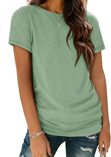 Womens T Shirt Summer Tops Short Sleeve Fashion Basic Casual Oversized Beach Vacation Clothes 2025 Trendy