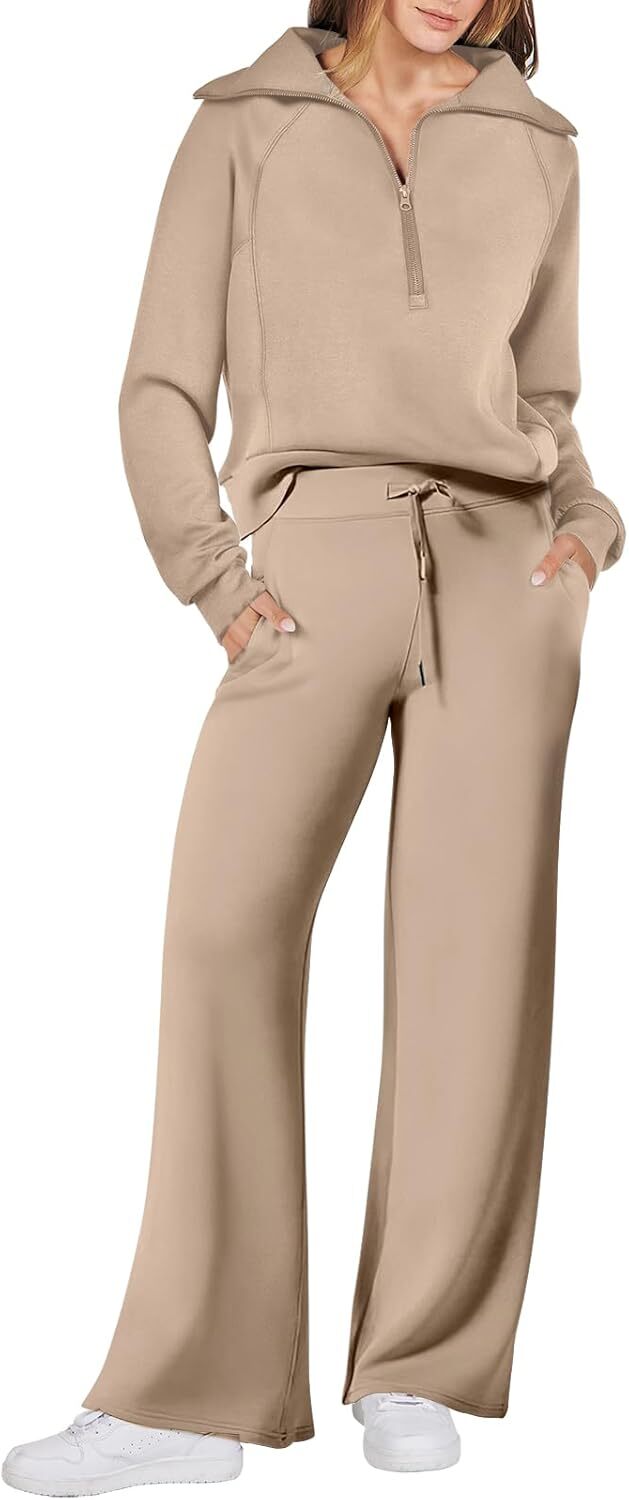 Women 2 Piece Outfits Sweatsuit Oversized Sweatshirt Sweatpants Tracksuit Sweat Lounge Matching Set