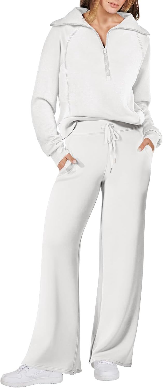 Women 2 Piece Outfits Sweatsuit Oversized Sweatshirt Sweatpants Tracksuit Sweat Lounge Matching Set
