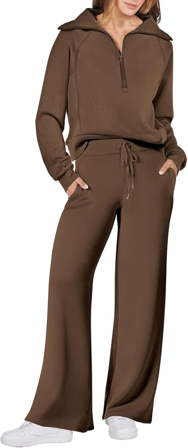 Women 2 Piece Outfits Sweatsuit Oversized Sweatshirt Sweatpants Tracksuit Sweat Lounge Matching Set